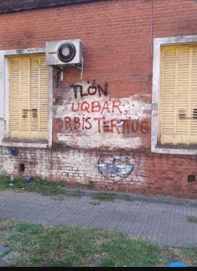 Borges title spraypainted on wall