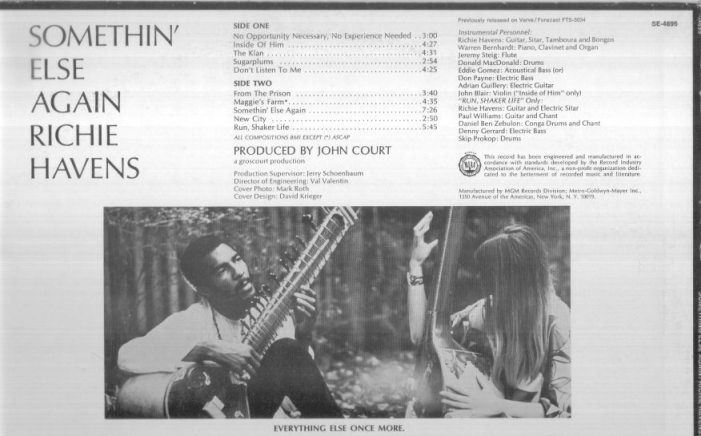 Richie Havens - Something Else Again - back cover - top